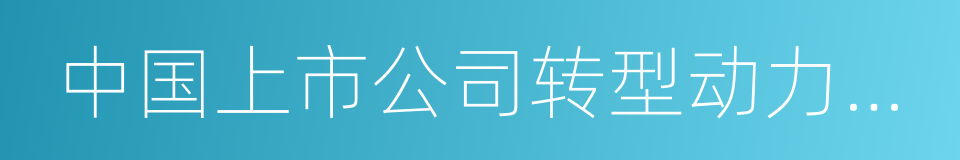 中国上市公司转型动力研究报告的同义词