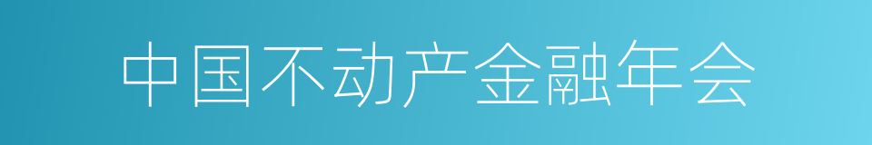 中国不动产金融年会的同义词