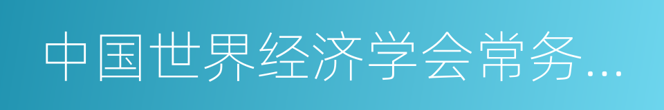 中国世界经济学会常务理事的同义词