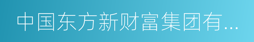 中国东方新财富集团有限公司的同义词