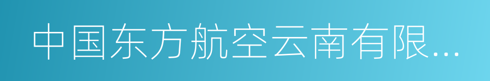 中国东方航空云南有限公司的同义词