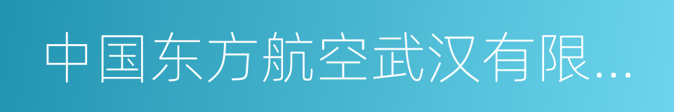 中国东方航空武汉有限责任公司的同义词