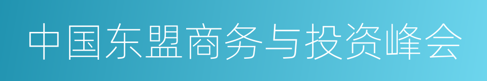 中国东盟商务与投资峰会的同义词