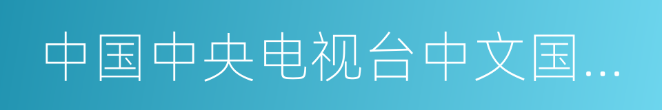 中国中央电视台中文国际频道的同义词