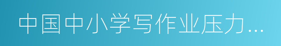 中国中小学写作业压力报告的同义词