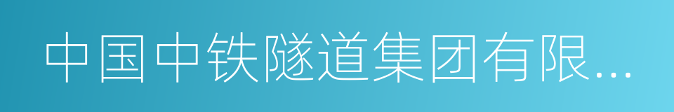 中国中铁隧道集团有限公司的同义词