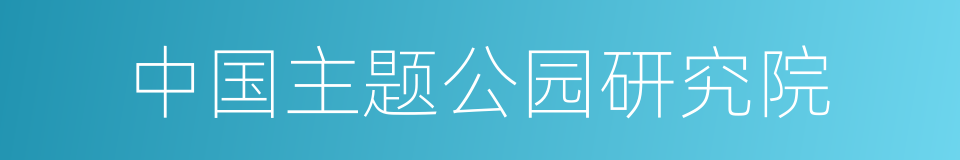 中国主题公园研究院的意思