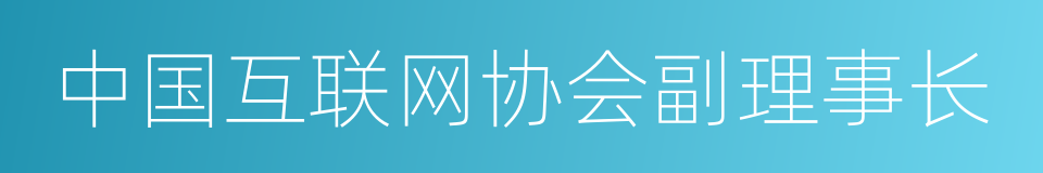 中国互联网协会副理事长的同义词