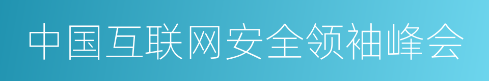 中国互联网安全领袖峰会的同义词