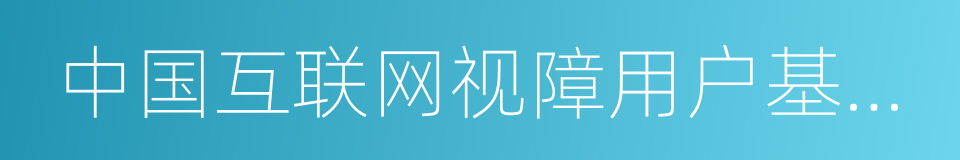 中国互联网视障用户基本情况报告的同义词