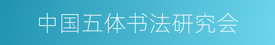 中国五体书法研究会的同义词