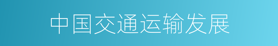 中国交通运输发展的同义词