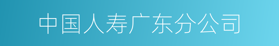 中国人寿广东分公司的同义词