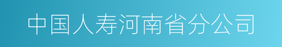 中国人寿河南省分公司的同义词