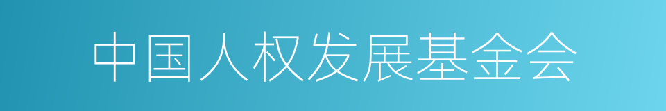 中国人权发展基金会的同义词