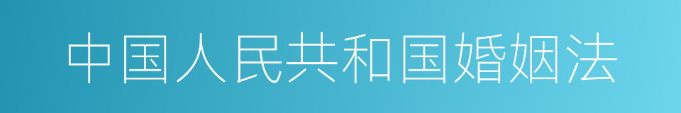 中国人民共和国婚姻法的同义词