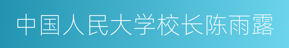 中国人民大学校长陈雨露的同义词