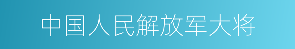 中国人民解放军大将的同义词