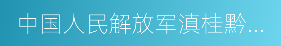 中国人民解放军滇桂黔边纵队的同义词