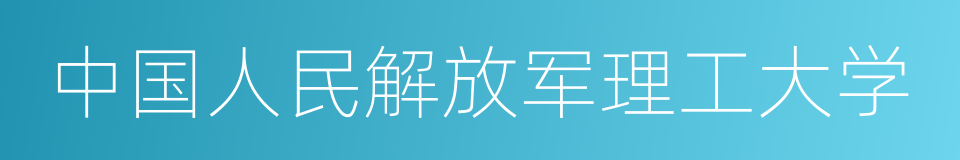 中国人民解放军理工大学的同义词