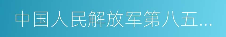 中国人民解放军第八五医院的同义词