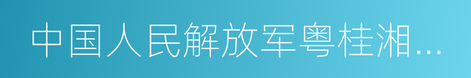 中国人民解放军粤桂湘边纵队的同义词