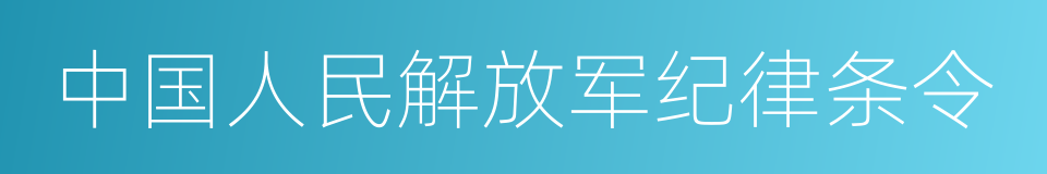 中国人民解放军纪律条令的同义词