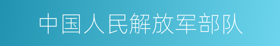 中国人民解放军部队的同义词