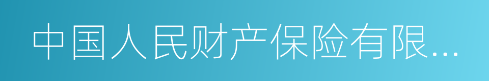 中国人民财产保险有限公司的同义词