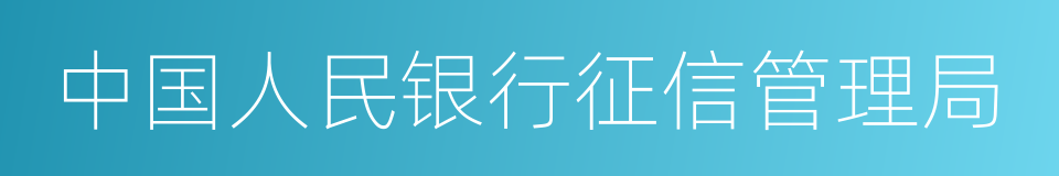 中国人民银行征信管理局的同义词