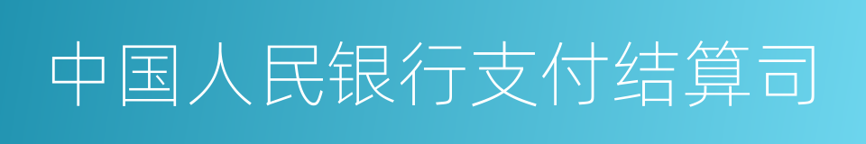 中国人民银行支付结算司的同义词