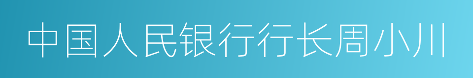 中国人民银行行长周小川的同义词