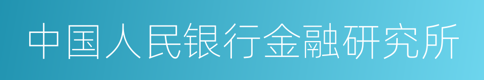 中国人民银行金融研究所的同义词