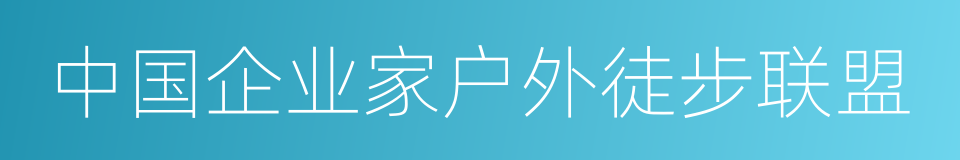 中国企业家户外徒步联盟的同义词