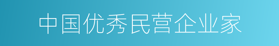 中国优秀民营企业家的同义词