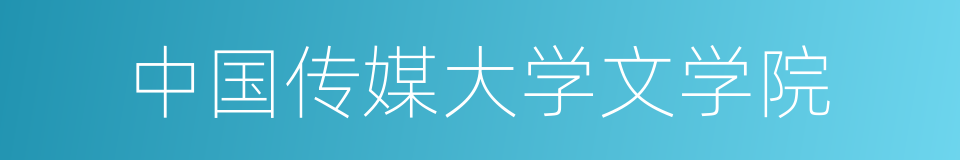 中国传媒大学文学院的同义词