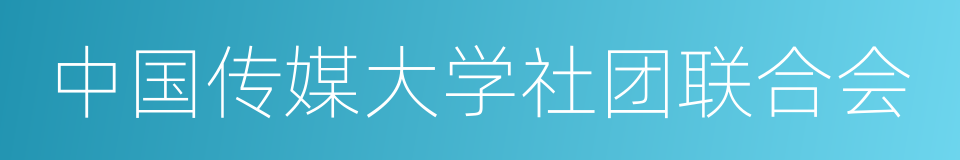 中国传媒大学社团联合会的同义词