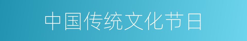 中国传统文化节日的同义词
