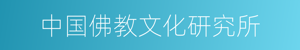 中国佛教文化研究所的同义词