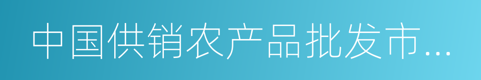 中国供销农产品批发市场控股有限公司的同义词