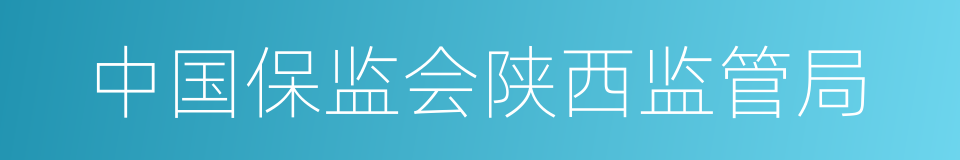 中国保监会陕西监管局的同义词