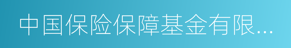 中国保险保障基金有限责任公司的同义词