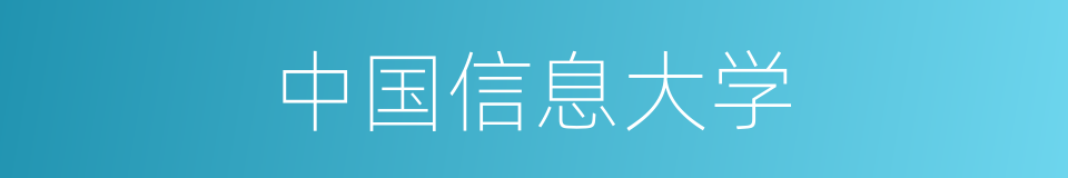 中国信息大学的同义词