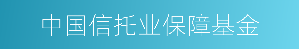 中国信托业保障基金的同义词