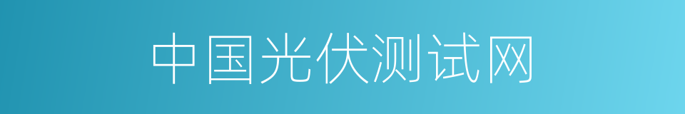 中国光伏测试网的同义词