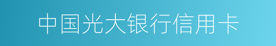 中国光大银行信用卡的同义词