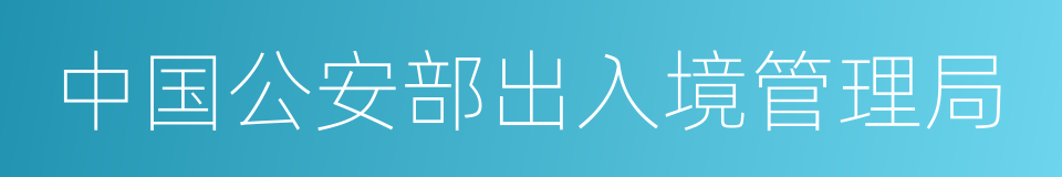 中国公安部出入境管理局的同义词