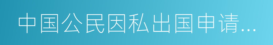 中国公民因私出国申请审批表的同义词