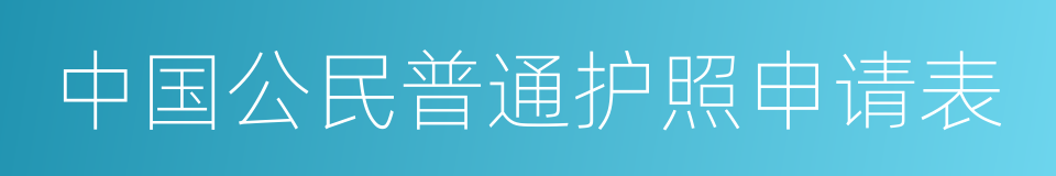 中国公民普通护照申请表的同义词