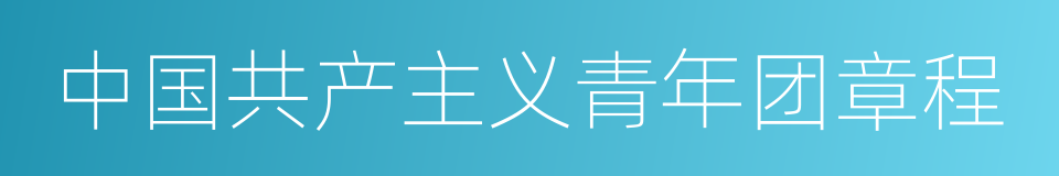 中国共产主义青年团章程的同义词